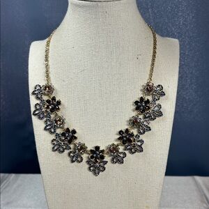 INC International Concepts Gold-Tone Mixed Crystal Cluster Statement Necklace